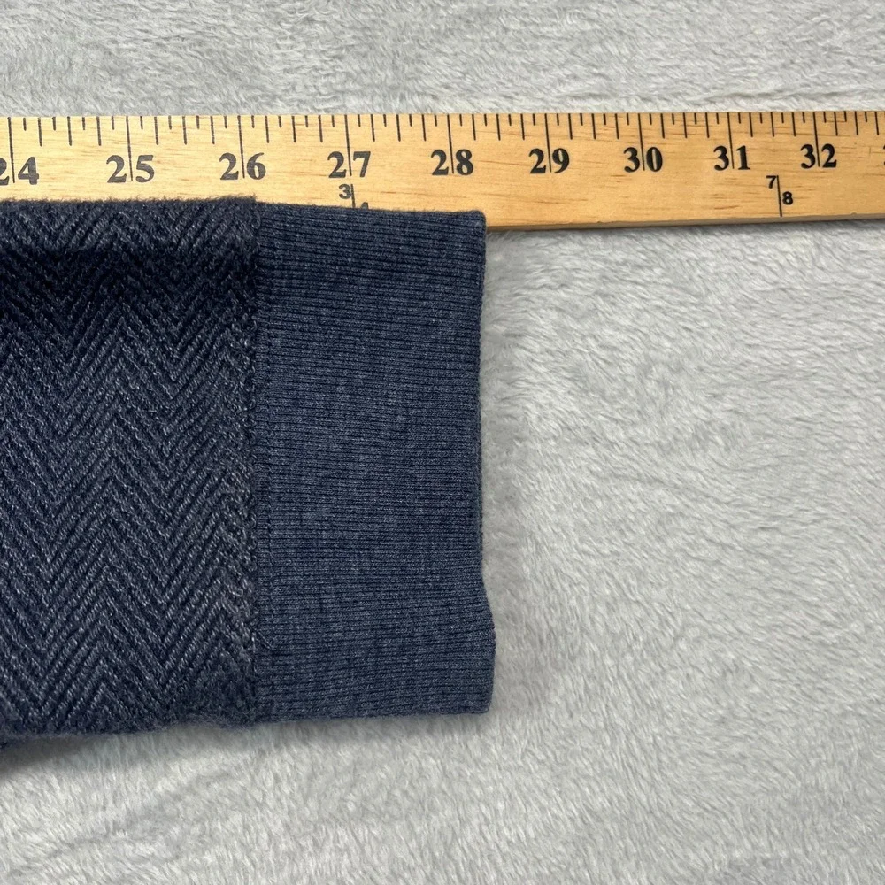 Joseph Abboud Cardigan Sweater Men XL Blue Herringbone Elbow Patch M261826 F17